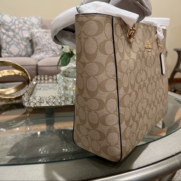 Coach Marlie Tote In Signature Canvas Bag - Picture 12 of 13